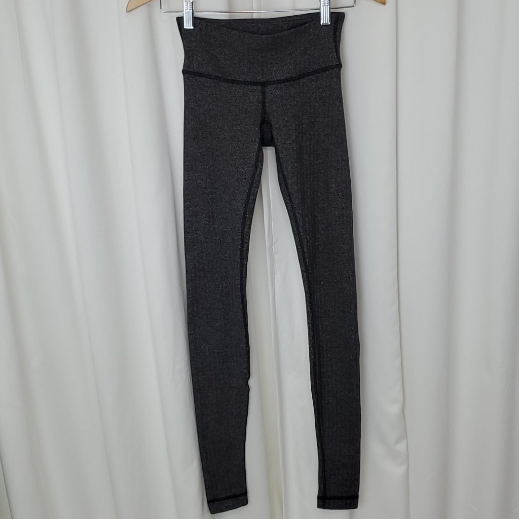 Lululemon Wunder Under Pants Herringbone Black Size 2